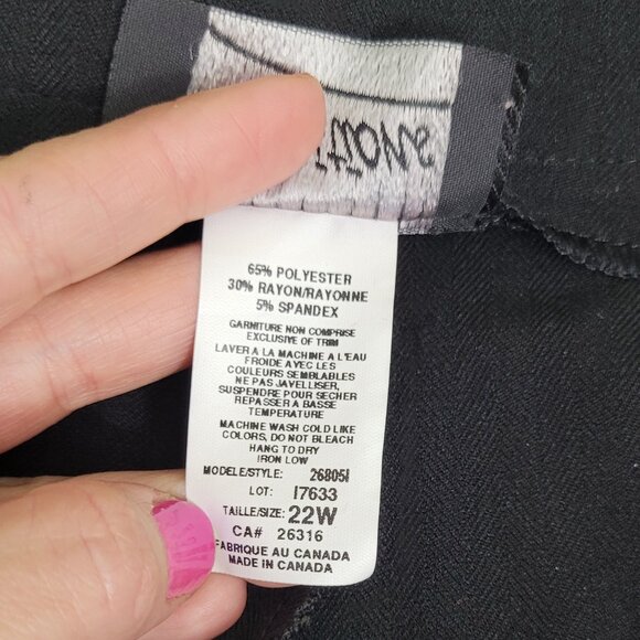 Intuitions Black Trousers Business Casual Wide Leg Dress Pant Plus Size 22W - Picture 8 of 13